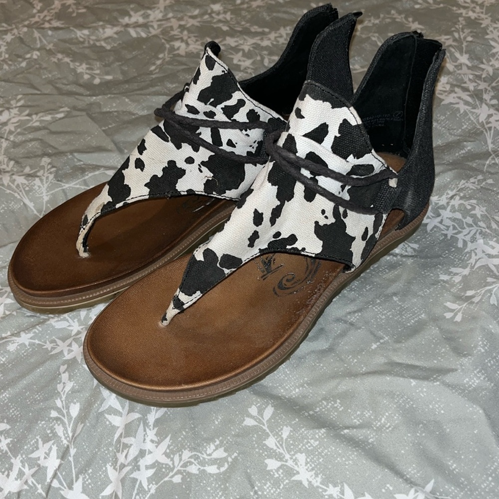 Cow Print Sandals